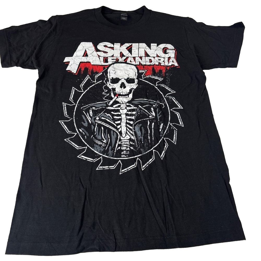 Asking Alexandria sz S Black Short Sleeve T-Shirt Metal Rock Band Music cotton